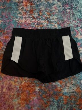 JoyLab Black Athletic Shorts with White Side Panels